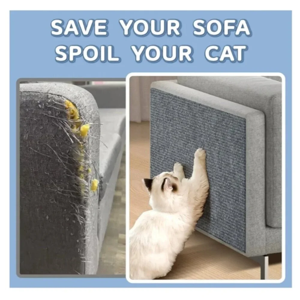 NWT Cat Scratching Mat furniture protector Roll of self adhesive Mat gray